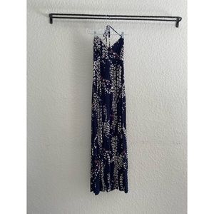 Express Blue Floral Maxi Halter Dress